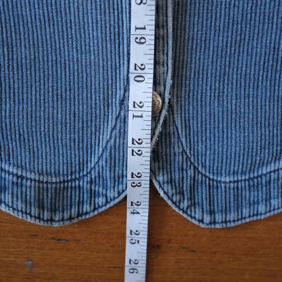 Willowbend Corduroy Vest Womens Blue Ribbed Button Front Western Boho Large - Picture 7 of 10